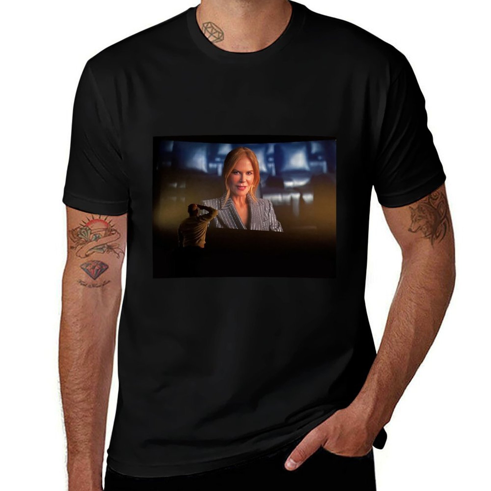 니콜 키드먼에게 인사하는 남자 AMC 광고 티셔츠 남성 - Commercial Shirt Printing 리뷰 및 가격