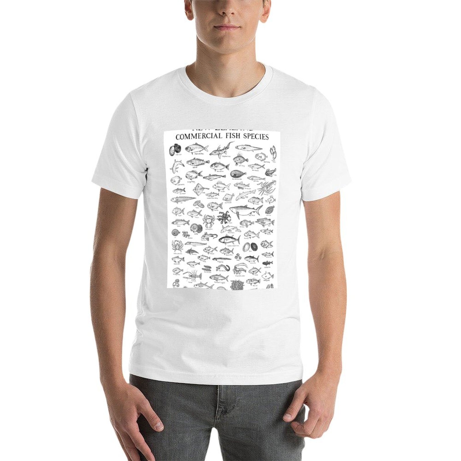뉴질랜드 상업용 어류 종 티셔츠 기본 캐주얼웨어 반팔  - Commercial Shirt Printing 리뷰 및 가격